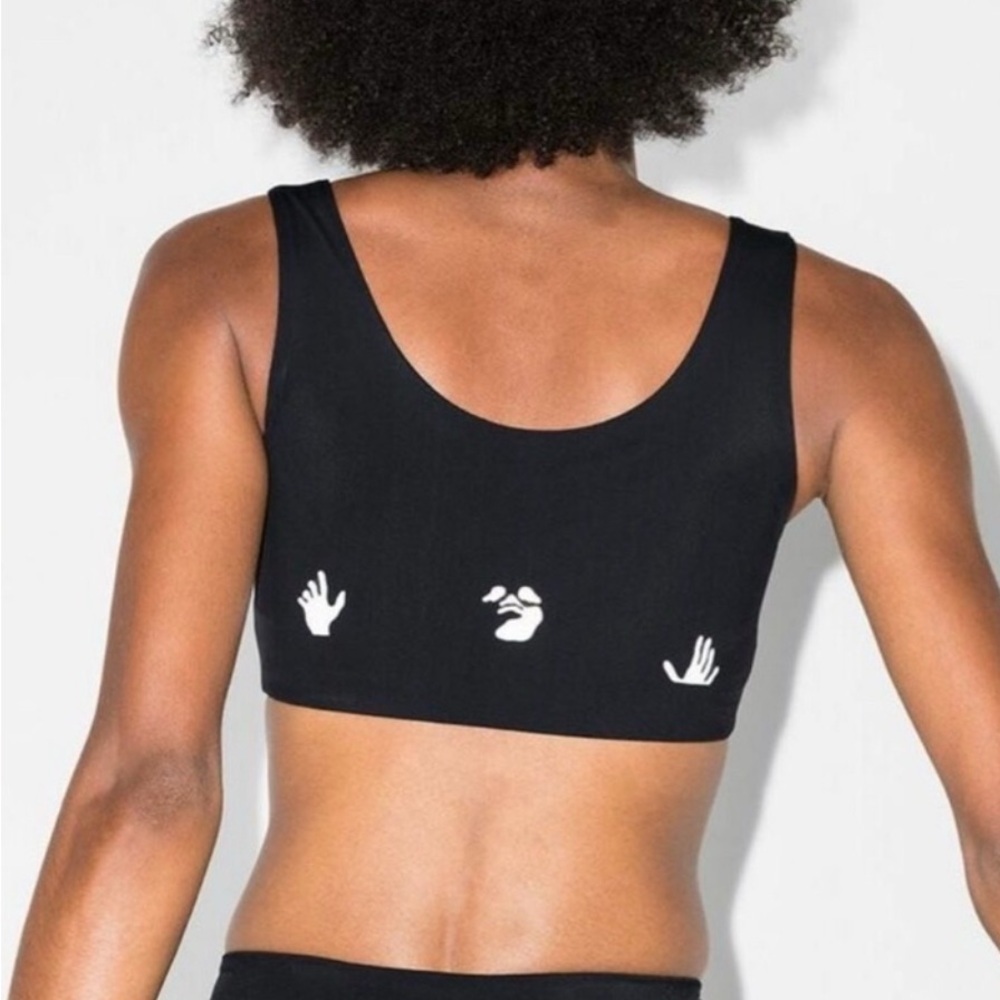 OFF WHITE Athleisure Top with White Graphics sport yoga XS NWOT